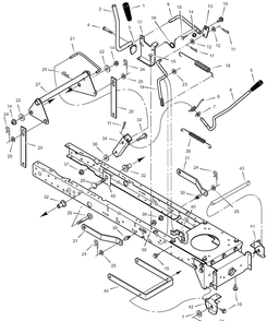 Mower Housing Suspension Diagram and Parts List for 385013X51A 2003 Briggs and Stratton Lawn Tractor